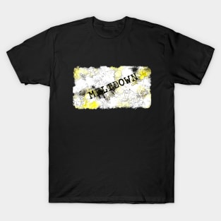 Meltdown Line Art Drawing T-Shirt